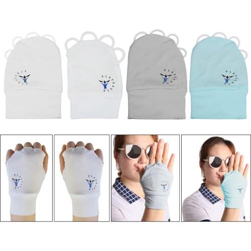 Cooling Half-Finger Golf Glove Breathable Gloves Hands Anti-Slip Mittens 1/2 Finger UV-Protect Sun UV Protection Glove