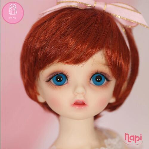 Wig For Doll BJD 1/6 Short straight 6.6 inch NAPI Karou shinee Lovely-temperature Natural wig Baby Hair Doll BJD L6-07#704Color