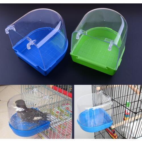 Parrot Bird Bathtub Birdbath Cage Water Bath Tub Bathtube Hanging Accessory Bowl Parakeet