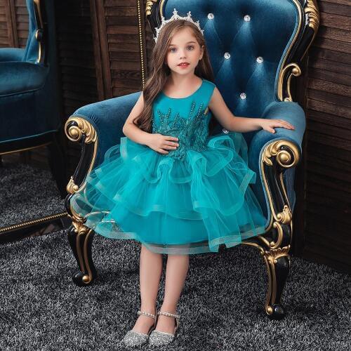 Tutu dress Girls cute mesh princess dress childrens sleeveless round neck beautiful princess costume Dress for kids girl