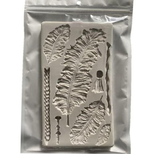 Aouke Feather shape silicone mold DIY fondant cake mold chocolate fudge tool baking utensils A104