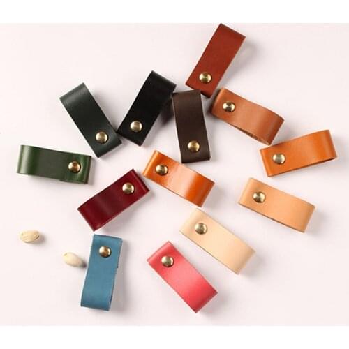 Nordic Furniture Drawer Knob Handle 12 Colors Single Hole Creative Leather Door Handle Anti-collision Drawer Pull Eco-friendly