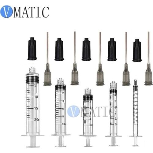 Free Shipping Plastic Syringe 1/3/5/10/20cc/ml With 16G 1.5'' 1-1/2 Inch Tubing Length Dispensing Needle Tips (not sterilized)