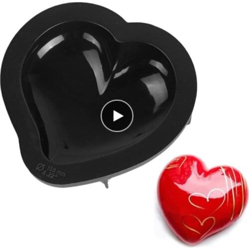 Heart Shaped Silicone Cake Mold Nonstick Baking Mousse Pan Dessert Decoration Tools Black New Silicone Forms Baking