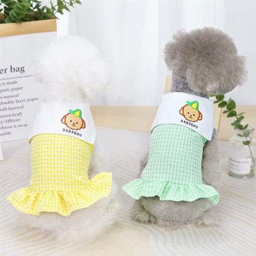 Dog bubble Plaid Cotton simple fashion skirt dog dress chihuahua dog clothes for small dogs summer pet clothes summer pet dress