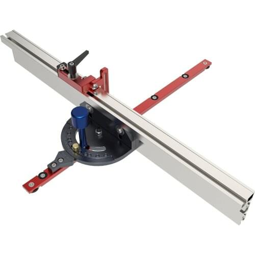 Woodworking T Track Push Ruler Guide Angle Miter Gauge Tenon Fence Router/Saw Table 450mm Mortise Tenon and Chute Stopper