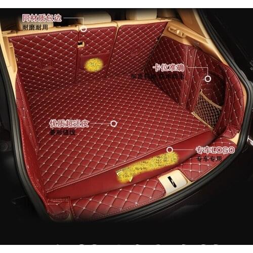 High quality! Fully enclosed eather car trunk mat for_Porsche/Macan With Logo Full set car trunk mats