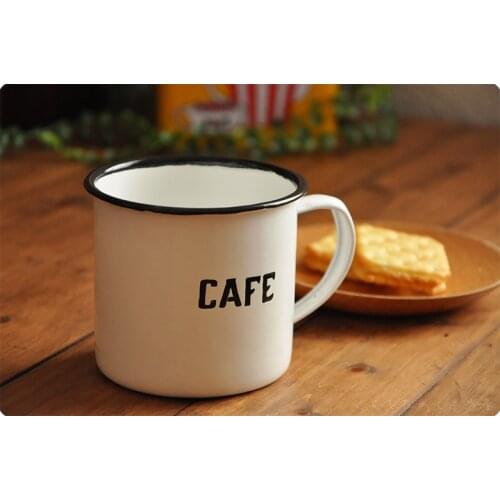 Japanese Single Enamel Retro Nostalgic Tea Cup Cup Mug Office Enamel Coffee Cup