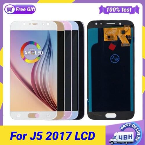 Tested 5.0" Amoled LCD for Samsung Galaxy J5 2017 J530 J530F LCD Display Touch Screen Digitizer Assembly Lcd for J5 Pro 2017