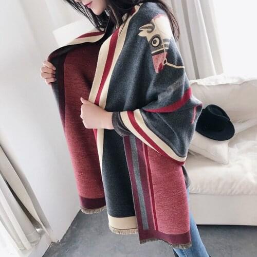 Winter Scarves Woman 65*185cm Medium and Long Carriage Imitation Cashmere Thickened Warmth Shawls Scarf Women Luxury Scarf