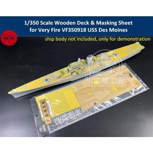 1/350 Scale Wooden Deck Masking Sheet for Very Fire VF350918 USS Des Moines CA-134 Heavy Cruiser Model Ship TMW00106