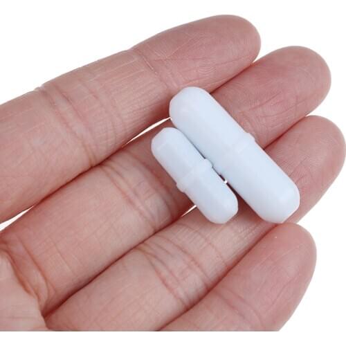 1pcs 6 Sizes PTFE Magnetic Stirrer Mixer Stir Bar White Color Without Pivot Ring