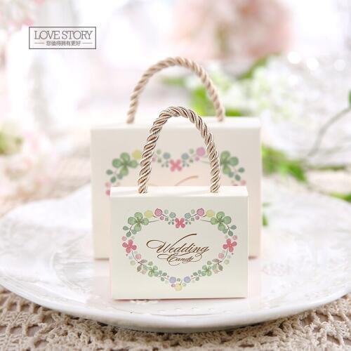 10pcs/lot Portable Party Wedding Favor Candy Boxes Baby Shower Gift Bag DIY creative Four-leaf clover wedding gift box