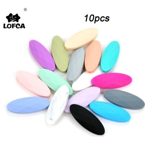 LOFCA 10pcs Marquise Silicone Beads For DIY Teether Teething Necklace BPA Free Food Grade Silicone Beads For Baby Teether