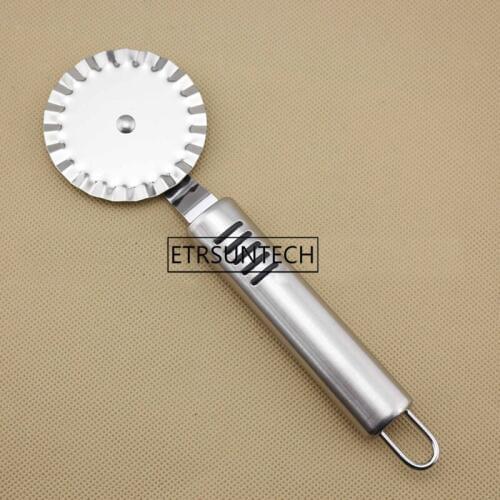 100pcs Stainless Steel Pizza Cutter Pizza Knife & Wheels Handheld Cake Pizza Stone Roller Knife Kitchen Gadgets 19.5*6cm