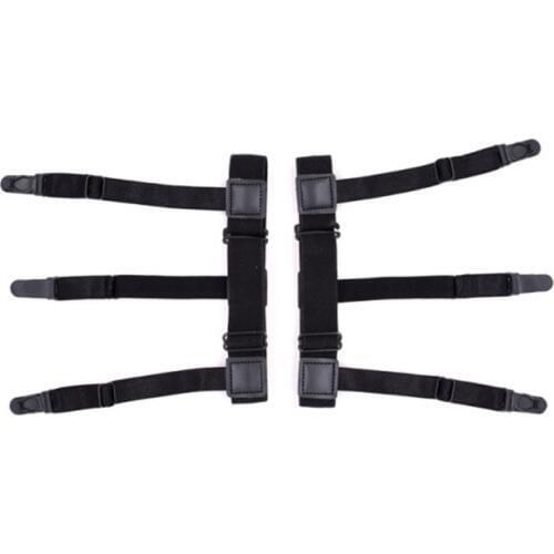 2Pcs Nylon Mens Shirt Stays Elastic Leg Suspenders Plastic Non-slip Locking Clamps Black New