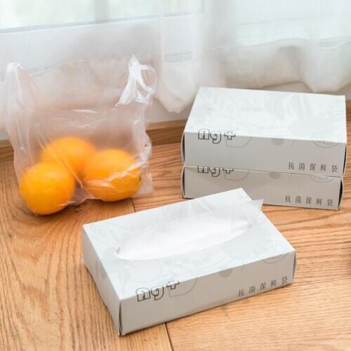 200Pcs Saran Wrap & Plastic Bags Transparent Thicken Moisture-proof Keep Fresh Food Storage Tote Bags bolsas de plastico