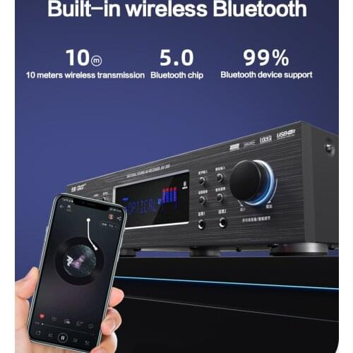 220V 900W Bluetooth Amplifier HD High Power Home Amplifier Lossless Decoding Kara Ok Audio Digital 5.1 Subwoofer Amplifier