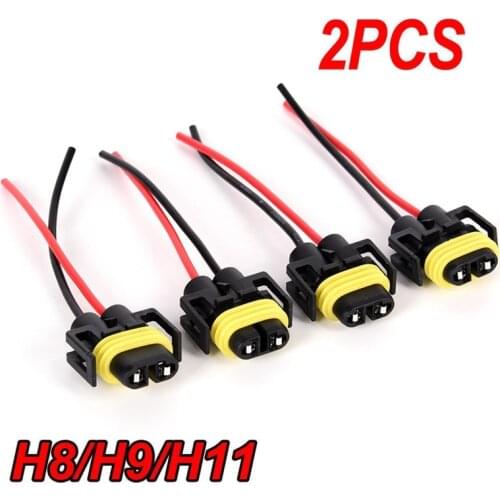 2x H11 H8 Headlight/Fog Lamp Female Adapter Harness Sockets Car Cable Plug