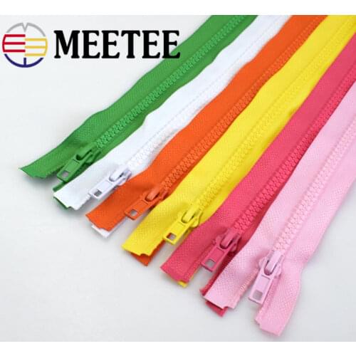 5pcs Meetee 5# Open-end Resin Zipper 40/60/70cm for DIY Sewing Zip Garments Long Coat Down Jacket Handwork Accessories A3-2
