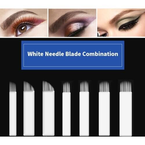 50pcs/lot Tattoo Needles Microblading 0.2mm/0.25mm 7pin/8pin/21pin U12/U14/U16/U21 U shape Permanent makeup eyebrow Manual Pen