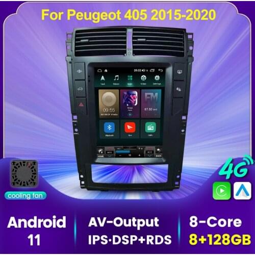 6+128G Android 11 Car Radio GPS 9.7" 2Din Unit Multimedia Player for Peugeot 405 2015-2020 GPS Autostereo support Rear camera