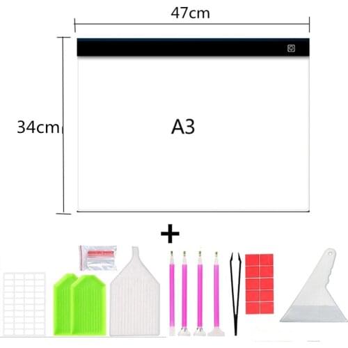 A3 A4/A5 Size Three Level Dimmable Led Light Pad,Tablet Eye Protection Easier for Diamond Painting Embroidery Tools Accessories