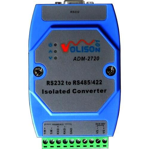 ADM-2720 Isolated active RS232 to RS485 RS422 converter 232 to 485 industrial grade lightning protection rail