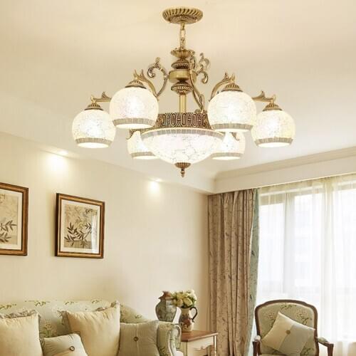 European style living room Bronze chandelier candle lamp modern dining room lamp bedroom lamp double chandelier ZM1121