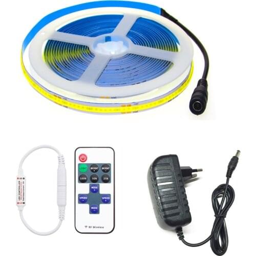 Dimmable 24V 12V Flexible FCOB LED COB Strip Light For Decoration Bedroom Room Lighting RA 90 COB Led Strip Tape 12 24 V Volt