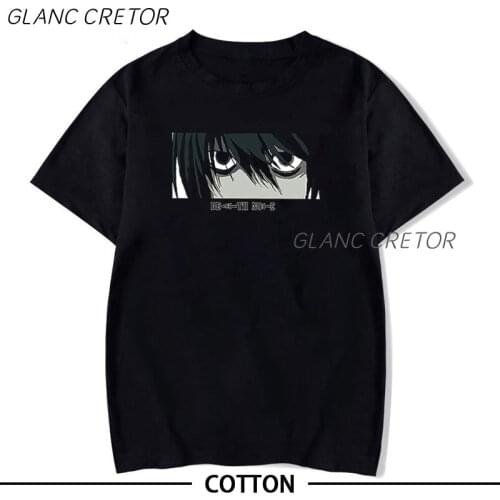 Death Note Print Mens T-shirt Fashion O-neck T Shirt Harajuku Casual Men Clothing Funny Kawaii Japan Anime Shirt