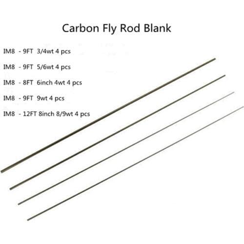 IM8 -9ft 3/4wt 5/6wt 4pc Fly Fishing Rod Blank , Transparent Green color/ matte black , Private custom material