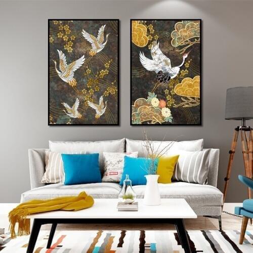 Painting Home Decor HD Print Cloud Canvas Flying Crane Poster Modular Pictures Modern Nordic Simple Style Living Room Wall Art