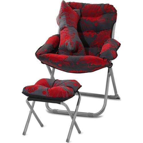 Creative Household Lazy Sofa with Footrest Foldable Single Person Sofa Adjustable Light Leisure Cloth Surface Washable Chair