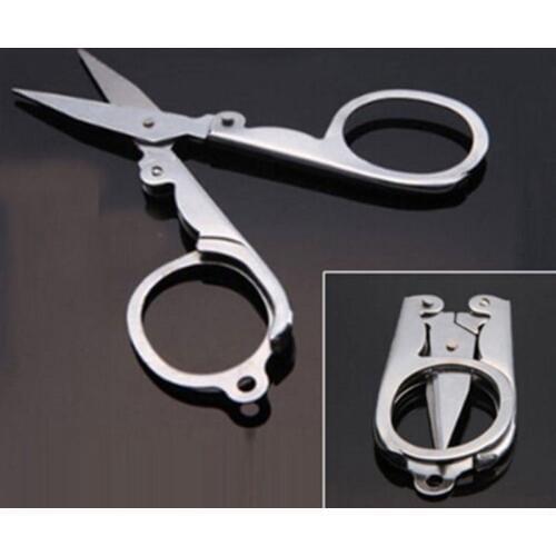 Mini small Edc stainless steel fold scissor pocket tool utility gadget portable convenient cam hike travel first aid kit