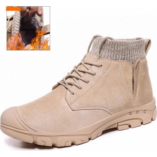 2020 New Male Genuine Leather Boots Fashion Mens Winter Shoes Casual Snow Boots Mens Ankle Boots Men Leather Shoes Men Footwear