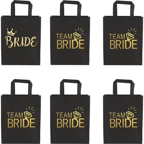 Team Bride Non-woven Bags Wedding Decorations Gifts for Bridsmaid Bachelorette Hen Party Hen Night Decor Supplies