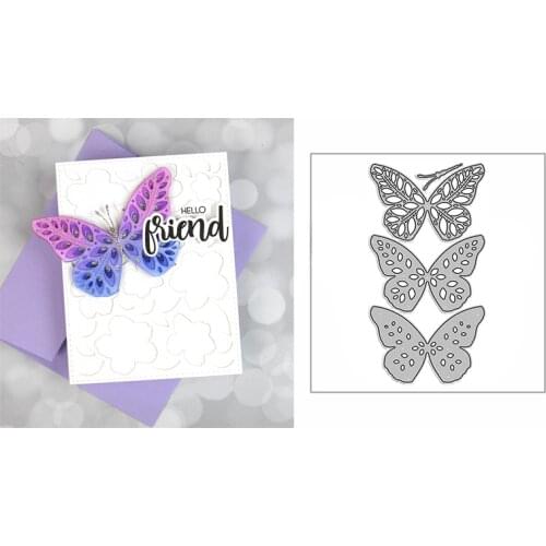 New Layered Delicate Butterfly 2021 Metal Cutting Dies for DIY Scrapbooking and Card Making Embossing Craft Decorative No Stamps