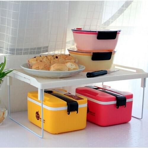 New Practical Shelf Organizer Foldable Sundries Storage Shelf Plastic Bathroom Storage Rack Space Saving Kitchen Goods Organizer