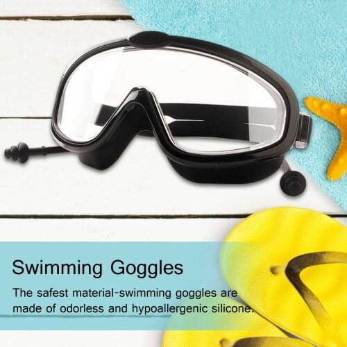 Professional Swim Goggles For Kids Anti-Fog UV Protection Clear Wide Vision Swim Glasses With Earplug For 4-15 Years Children