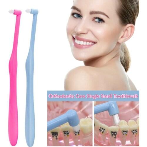 2pcs Orthodontic Toothbrush Interdental Tooth Brush Small Head Soft Hair Correction Teeth Braces Dental Floss Oral Tooth Care