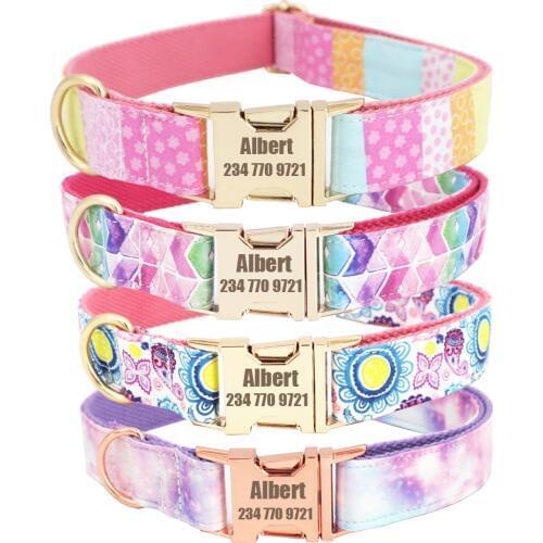 Custom Personalized Pet Dog Collar Personalized Adjustable Engraved Puppy Cat Nameplate ID Collars