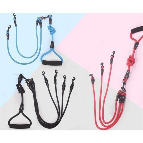 Pet Traction Rope Detachable Dog Lead with Foam Handle 1 Leash for 2 or 3 or 4 Dogs