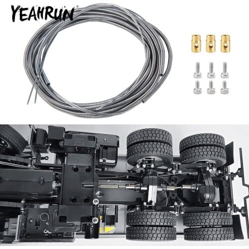 YEAHRUN Steel Differential Lock Cables Line with Brass Lead Column for Tamiya 1/14 RC Trailer Tractor Truck Upgrade Accessories