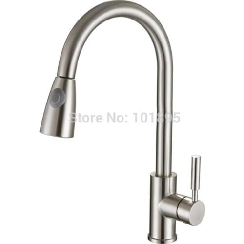 SUS 304 Stainless Steel Nickel Brushed 4 Models 360 Revolve Pull Out of Kitchen Mixer
