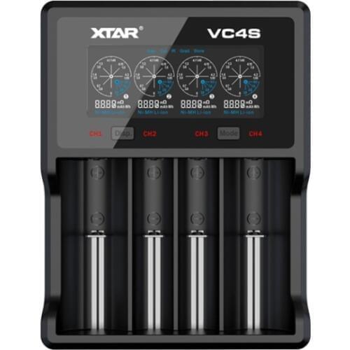 XTAR VC4S Charger Universal LCD Screen Display USB Ni-MH/Ni-CD Li-ion Battery Charger 18650 20700 21700 22650 18500 18700