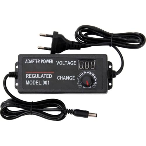 Universal Adjustable Power Adapter AC DC Power Supply Voltage Regulated Adaptor EU 9-24V 3A 72W / 3-24V 2A 48W / 3-12V 5A 60W