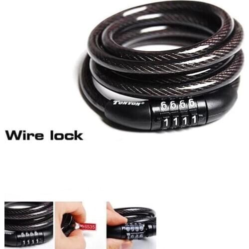 Universal Bicycle Wire Lock Anti-theft 4 Code Password Lock Riding Equipment Bicycle Safety Locks
