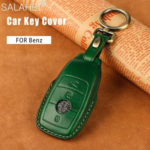 Top Layer Leather Car Key Cover Case Shell Bag Protection For Mercedes Benz 2017 E Class W213 2018 S Class Styling Accessories