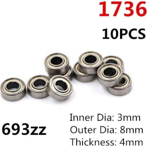 10pcs/Lot 693ZZ Miniature Ball Bearings 3*8*4mm Small Double Shielded Miniature Metal Steel Bearing